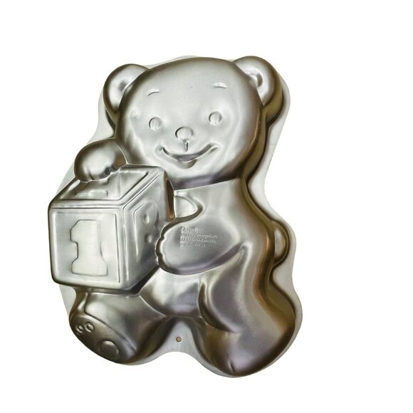 Wilton Enterprises 1995 Teddy Bear Block Cake Pan Made in Indonesia - Picture 2 of 5